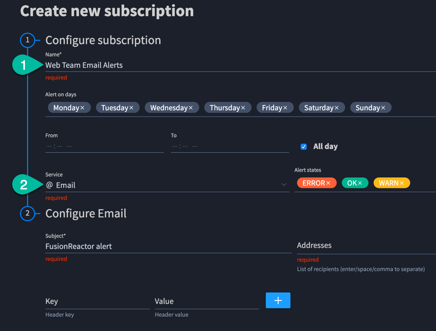 FusionReactor Cloud Subscription Setup Step 1