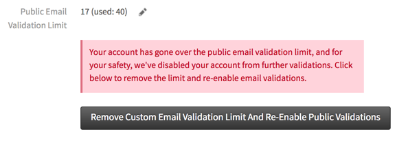 Mailgun API daily limit exceeded error