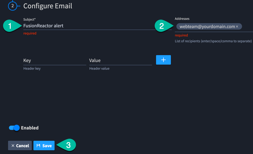 Alerting in FusionReactor for Docker Swarm